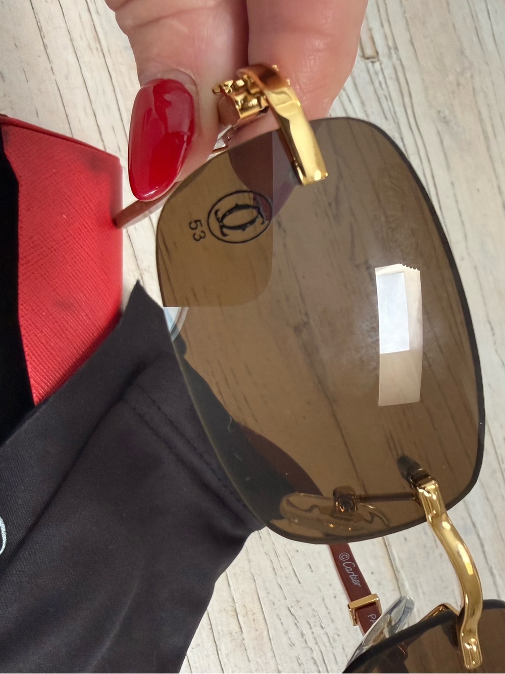 Cartier Gold and wood sunglasses Authentic - Picture 13 of 14